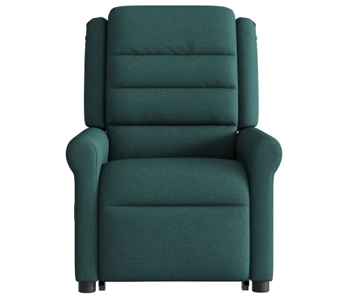 Sillón eléctrico reclinable elevable de tela verde oscuro