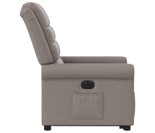 Sillón eléctrico reclinable elevable de tela gris taupe