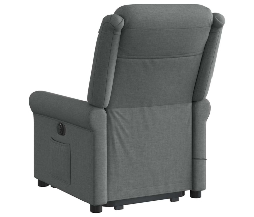 Sillón de masaje eléctrico reclinable elevable tela gris oscuro