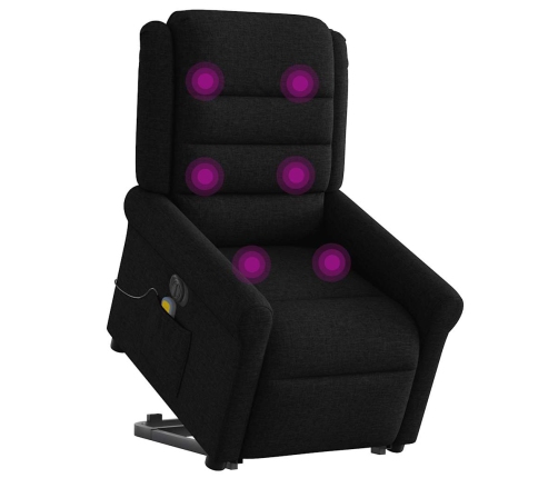 Sillón de masaje eléctrico reclinable elevable tela negro