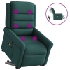 Sillón masaje eléctrico reclinable elevable tela verde oscuro