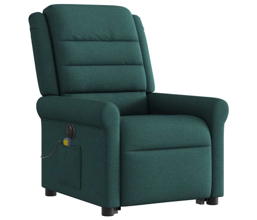 Sillón masaje eléctrico reclinable elevable tela verde oscuro