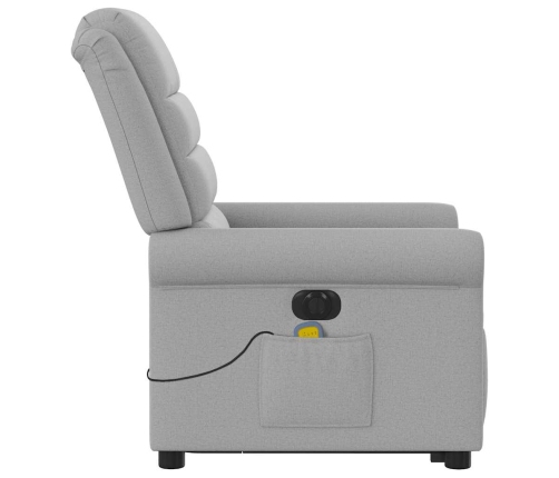 Sillón de masaje eléctrico reclinable elevable tela gris nube