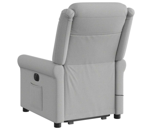 Sillón de masaje eléctrico reclinable elevable tela gris nube