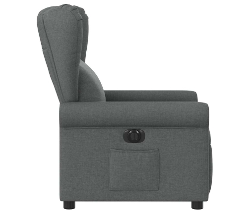 Sillón reclinable eléctrico de tela gris oscuro