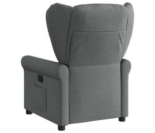 Sillón reclinable eléctrico de tela gris oscuro