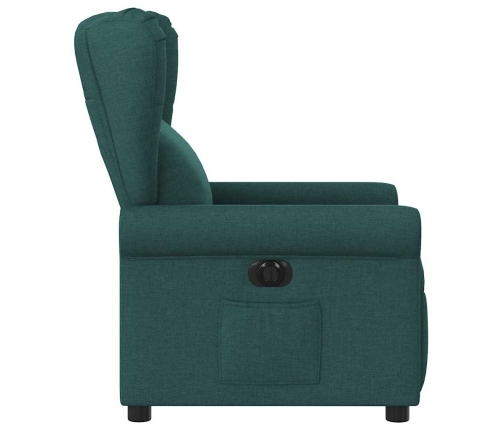 Sillón reclinable eléctrico tela verde oscuro