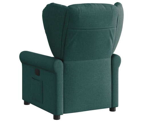 Sillón reclinable eléctrico tela verde oscuro