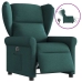 Sillón reclinable eléctrico tela verde oscuro