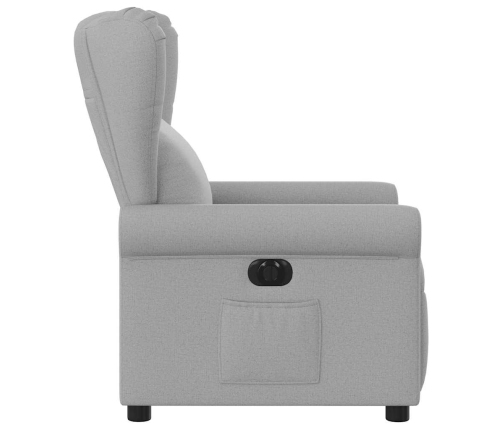 Sillón reclinable eléctrico de tela gris nube