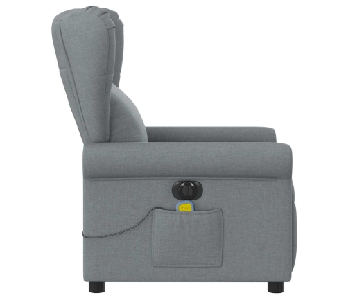 Sillón reclinable de masaje eléctrico tela gris claro