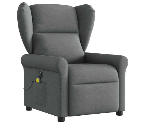 Sillón reclinable de masaje eléctrico tela gris oscuro