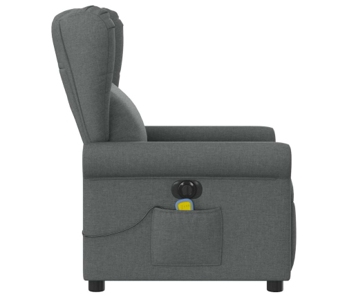 Sillón reclinable de masaje eléctrico tela gris oscuro