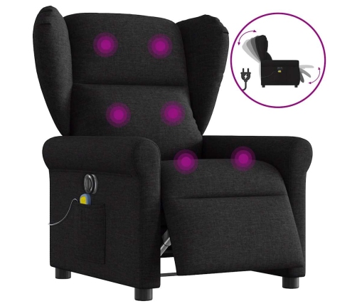 Sillón reclinable de masaje eléctrico tela negro