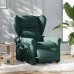 Sillón reclinable de masaje eléctrico tela verde oscuro