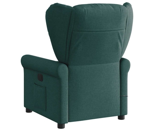 Sillón reclinable de masaje eléctrico tela verde oscuro