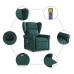 Sillón reclinable de masaje eléctrico tela verde oscuro