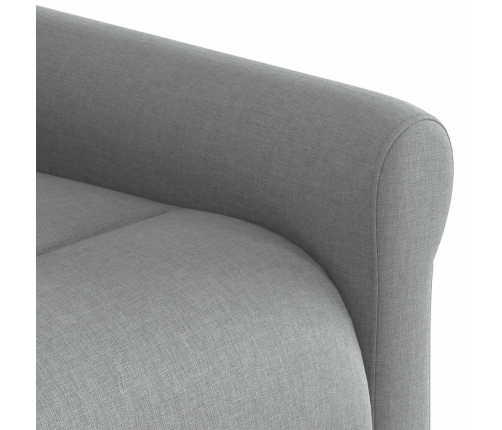 Sillón reclinable elevable de tela gris claro