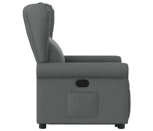 Sillón reclinable elevable de tela gris oscuro