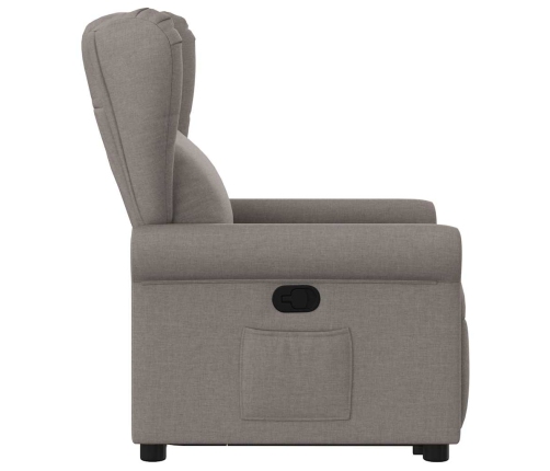 Sillón reclinable elevable tela gris taupe