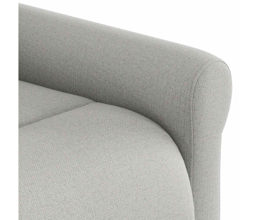 Sillón reclinable elevable de tela gris nube