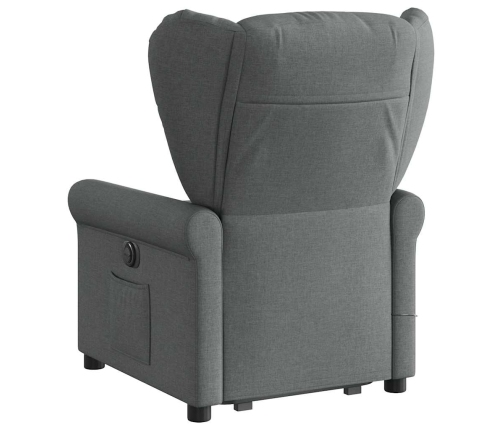 Silla de masaje reclinable de pie de tela gris oscuro