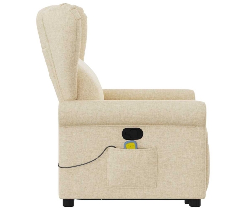 Silla de masaje reclinable de pie de tela color crema