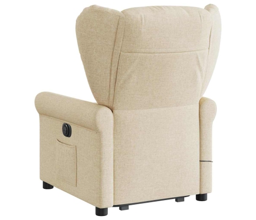 Silla de masaje reclinable de pie de tela color crema