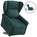 Sillón eléctrico reclinable elevable de tela verde oscuro