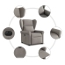 Sillón eléctrico reclinable elevable de tela gris taupe