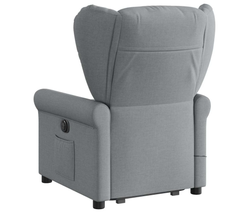 Sillón de masaje eléctrico reclinable elevable tela gris claro