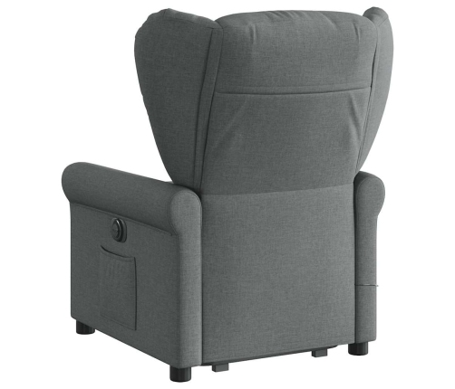 Sillón de masaje eléctrico reclinable elevable tela gris oscuro