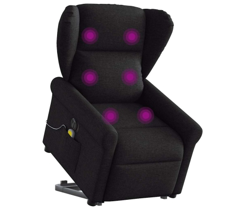 Sillón de masaje eléctrico reclinable elevable tela negro