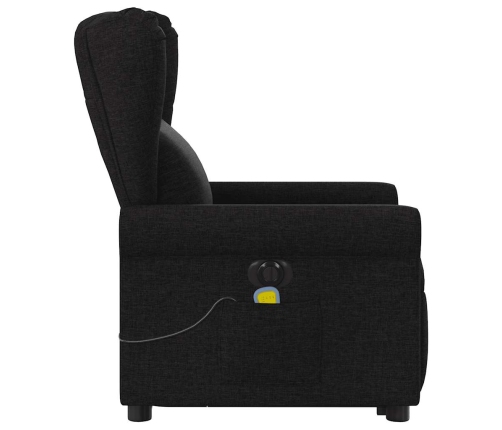 Sillón de masaje eléctrico reclinable elevable tela negro