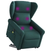 Sillón masaje eléctrico reclinable elevable tela verde oscuro