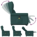 Sillón masaje eléctrico reclinable elevable tela verde oscuro