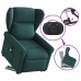 Sillón masaje eléctrico reclinable elevable tela verde oscuro