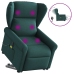 Sillón masaje eléctrico reclinable elevable tela verde oscuro