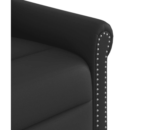 Sillón reclinable eléctrico cuero sintético negro brillante