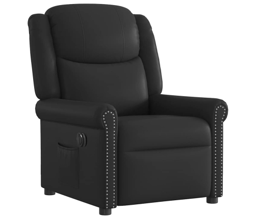 Sillón reclinable eléctrico cuero sintético negro brillante