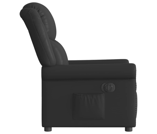 Sillón reclinable eléctrico cuero sintético negro brillante