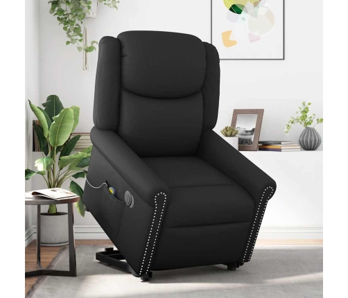 Sillón de masaje elevable eléctrico negro brillante