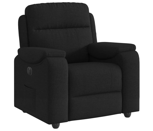 Sillón reclinable eléctrico de tela negro