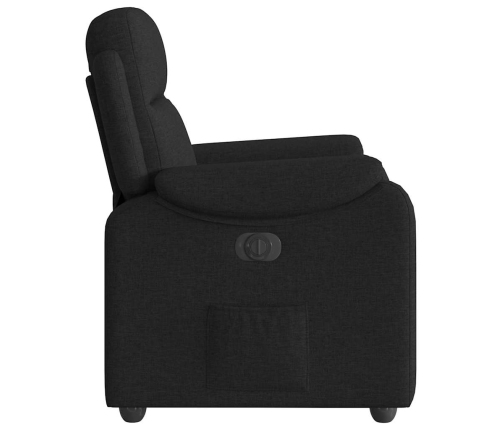 Sillón reclinable eléctrico de tela negro