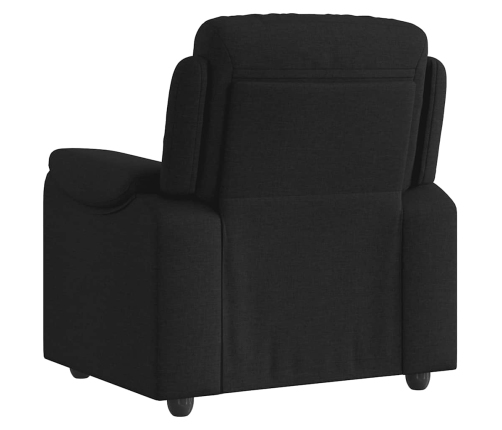 Sillón reclinable eléctrico de tela negro