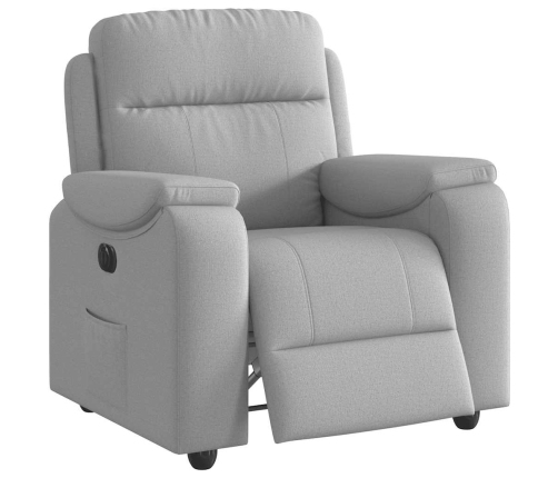 Sillón reclinable eléctrico de tela gris nube