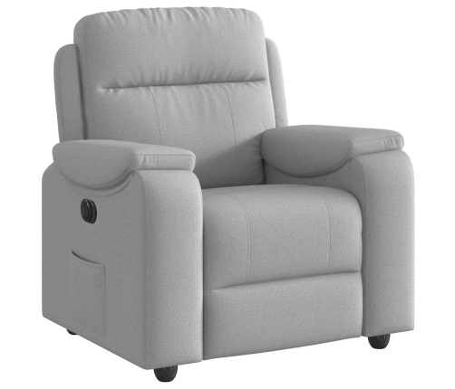 Sillón reclinable eléctrico de tela gris nube