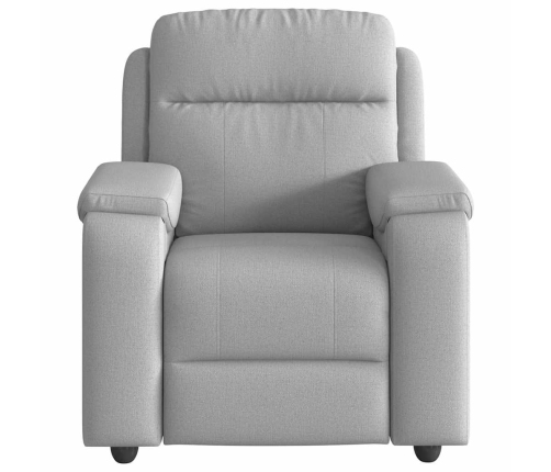 Sillón reclinable eléctrico de tela gris nube