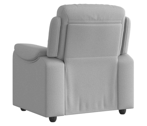 Sillón reclinable eléctrico de tela gris nube