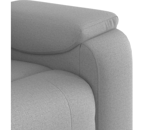 Sillón reclinable eléctrico de tela gris nube